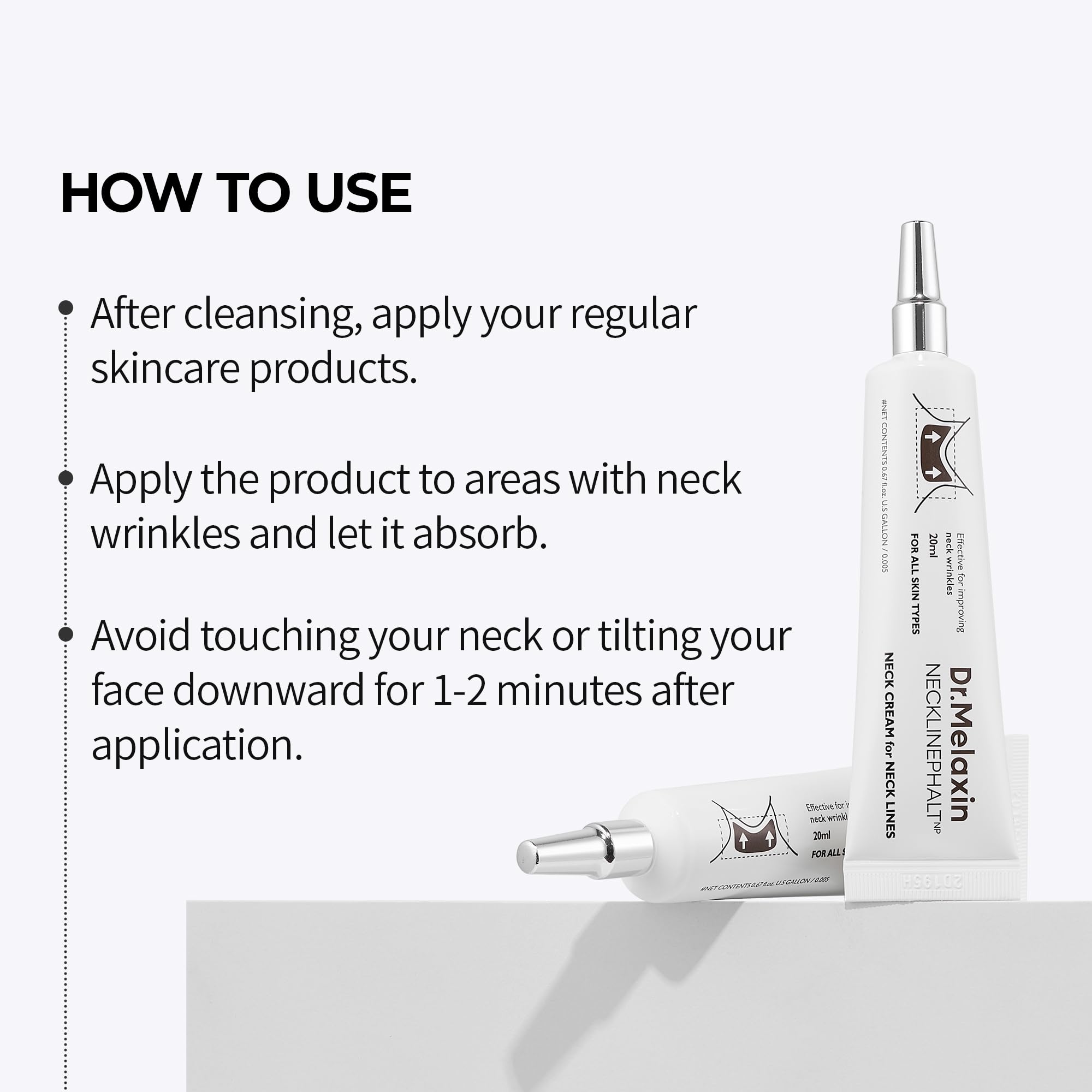 Dr. Melaxin Necklinephalt in daily neck care routine.