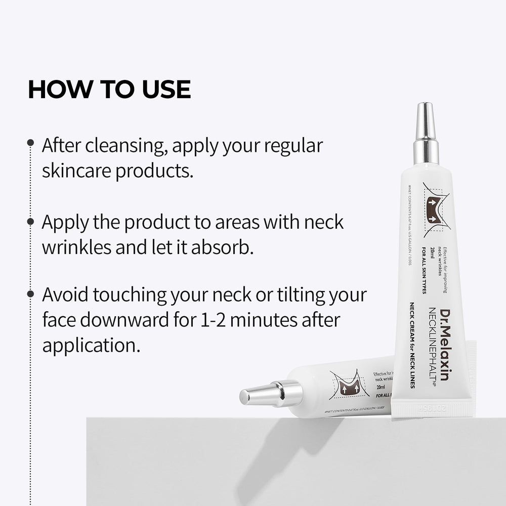 Dr. Melaxin Necklinephalt in daily neck care routine.
