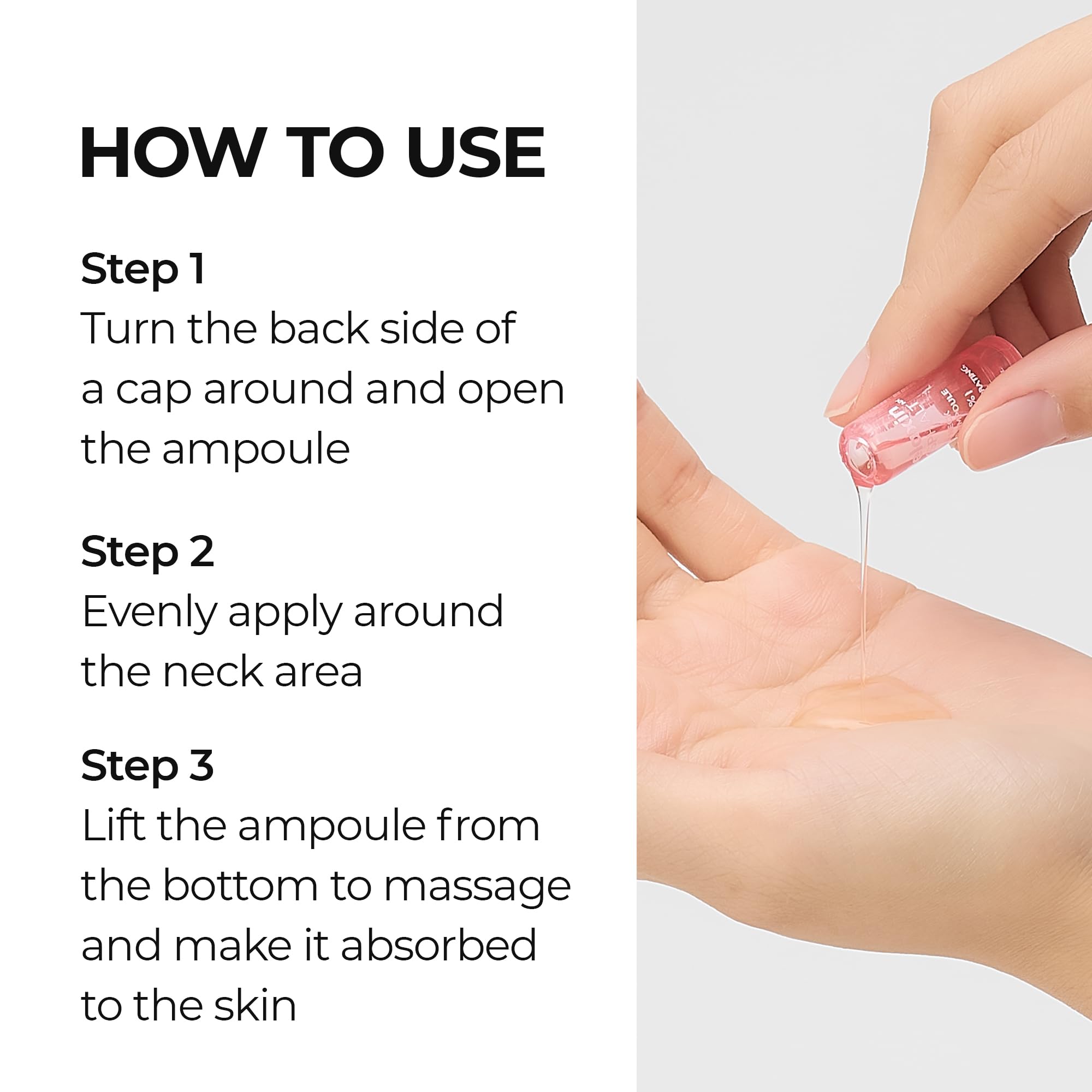 Lifestyle scene of daily neck care routine with Dr.Melaxin Necksphalt ampoule