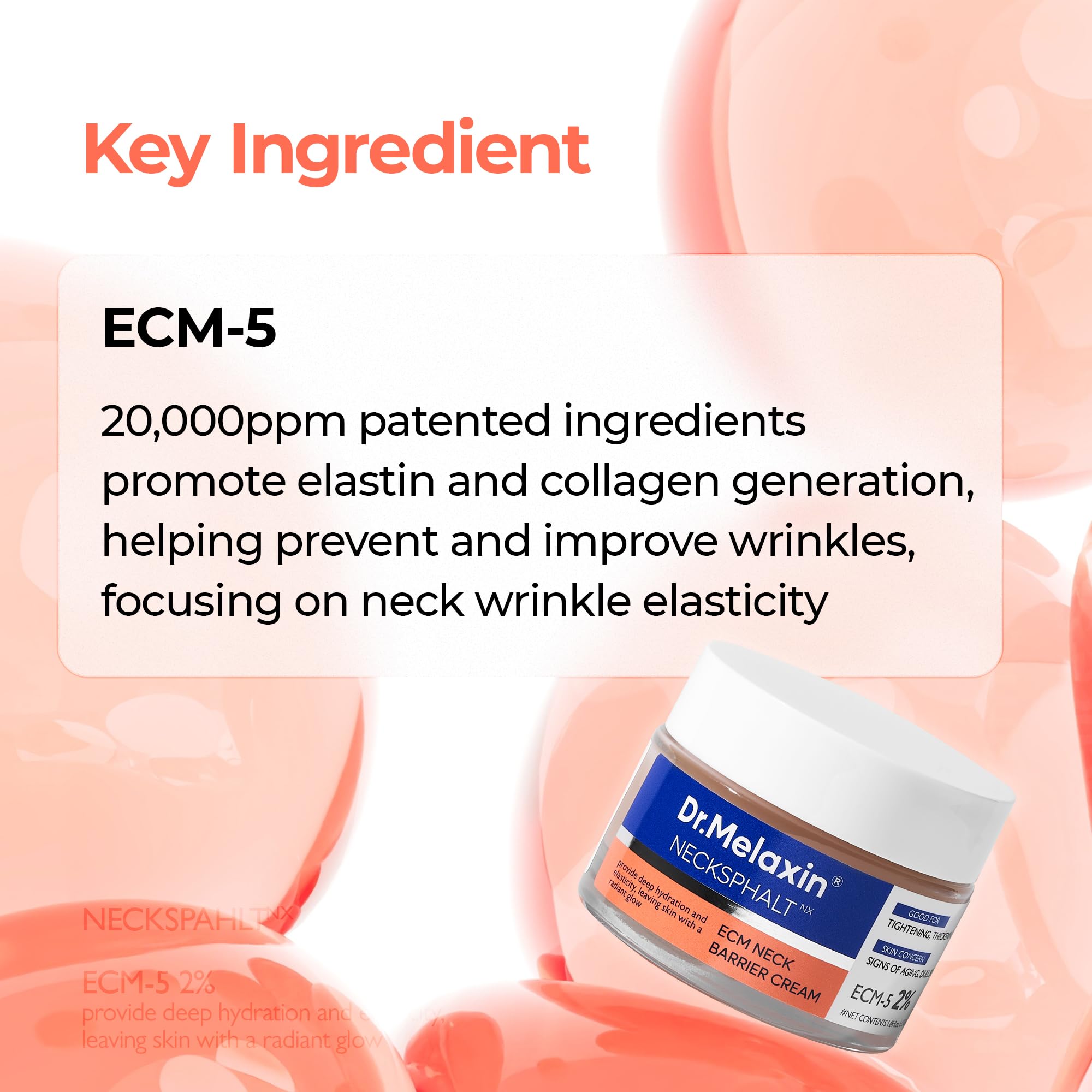 Applying Dr.Melaxin Necksphalt ECM Barrier Cream to the neck for a smoother look