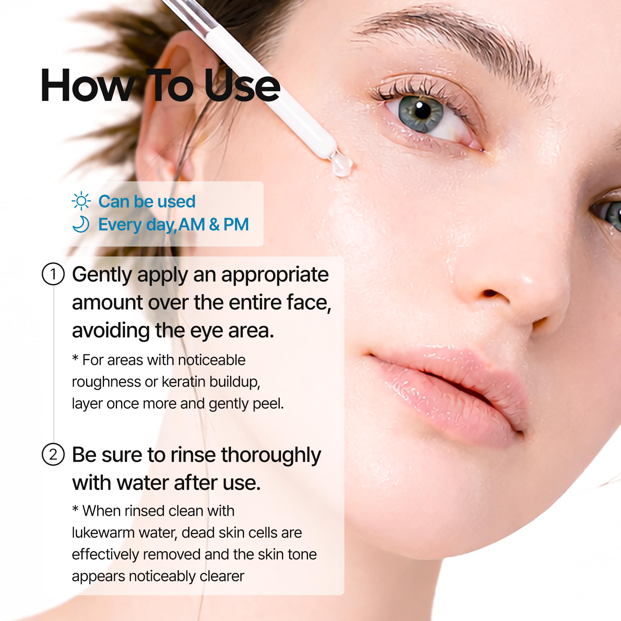 Dr.Melaxin TX Peel Shot usage-window shot suggests post-exfoliation absorption.