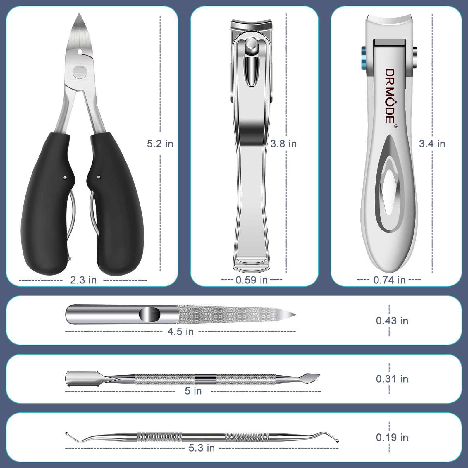 DRMODE 6-in-1 set in sturdy leather case for travel convenience