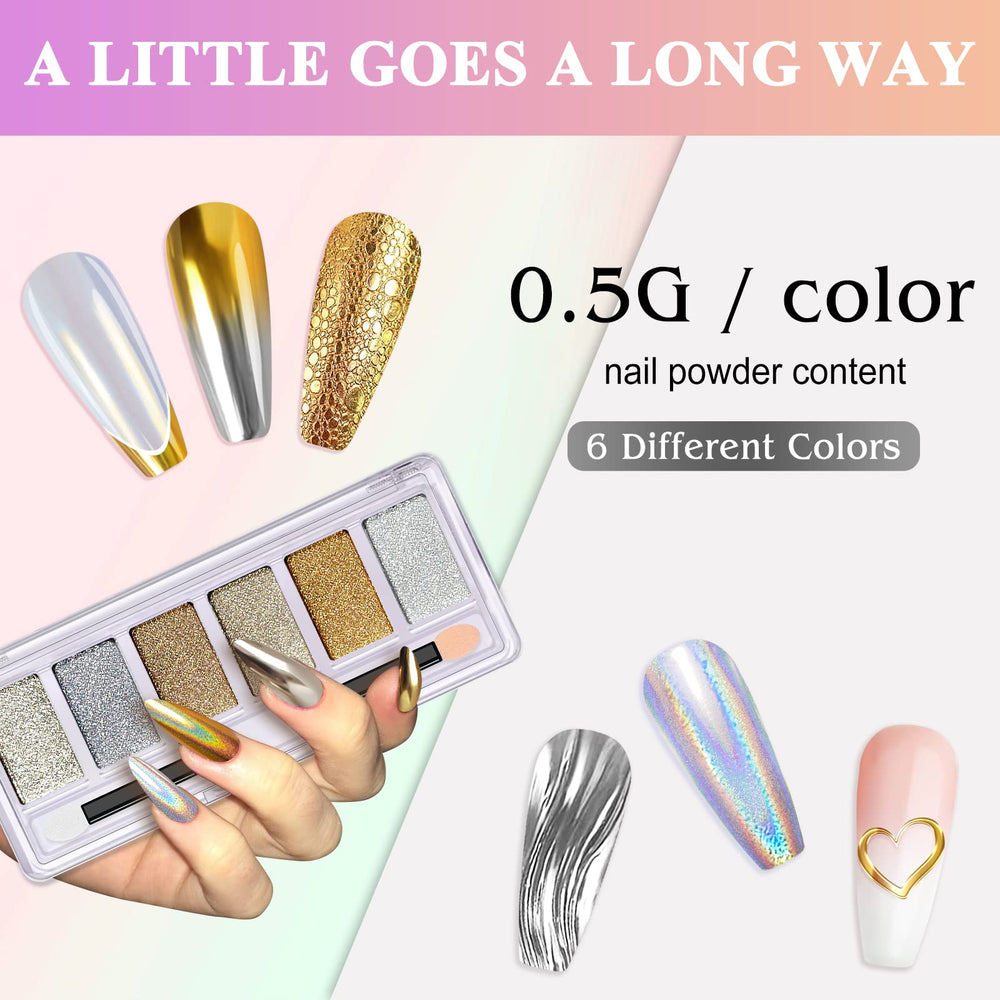 DRMODE six colors in one compact allow versatile nail art experiments