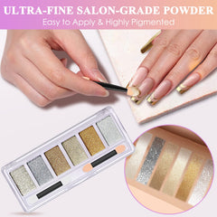 DRMODE holographic gold shade adds shimmering depth to manicure details