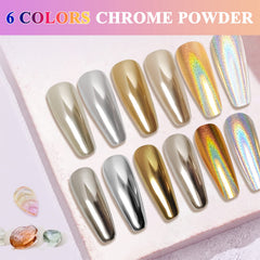 DRMODE holographic silver offers luminous accents on UV gel or acrylic nails