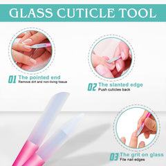 DRMODE crystal nail file in-use demonstrates gentle edge buffing.