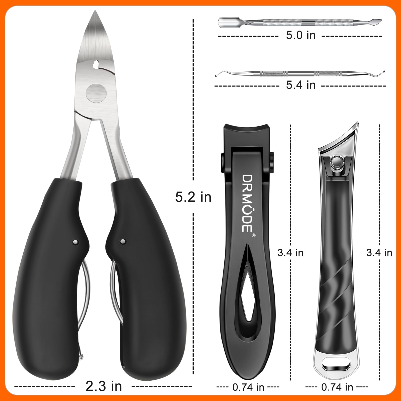 DRMODE ergonomic ABS handles offer comfortable, secure grip