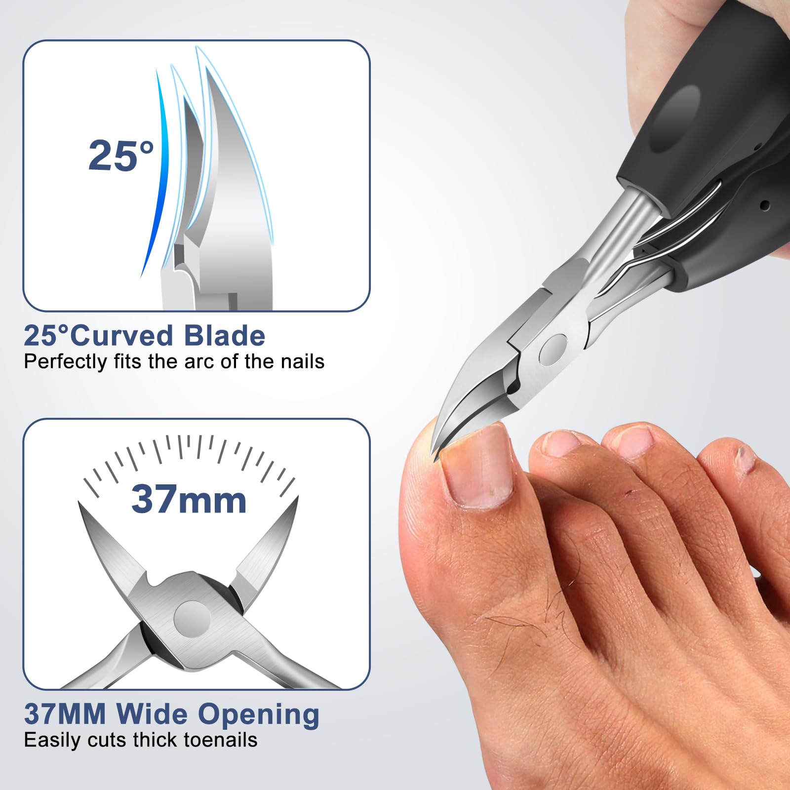 DRMODE extra-wide opening clippers reach 16mm for tough nails