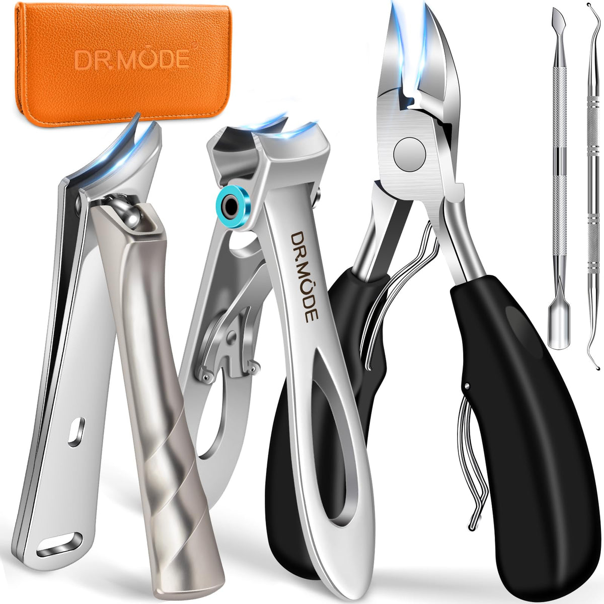DRMODE large podiatrist toenail clippers for thick nails deliver deep, precise trimming.