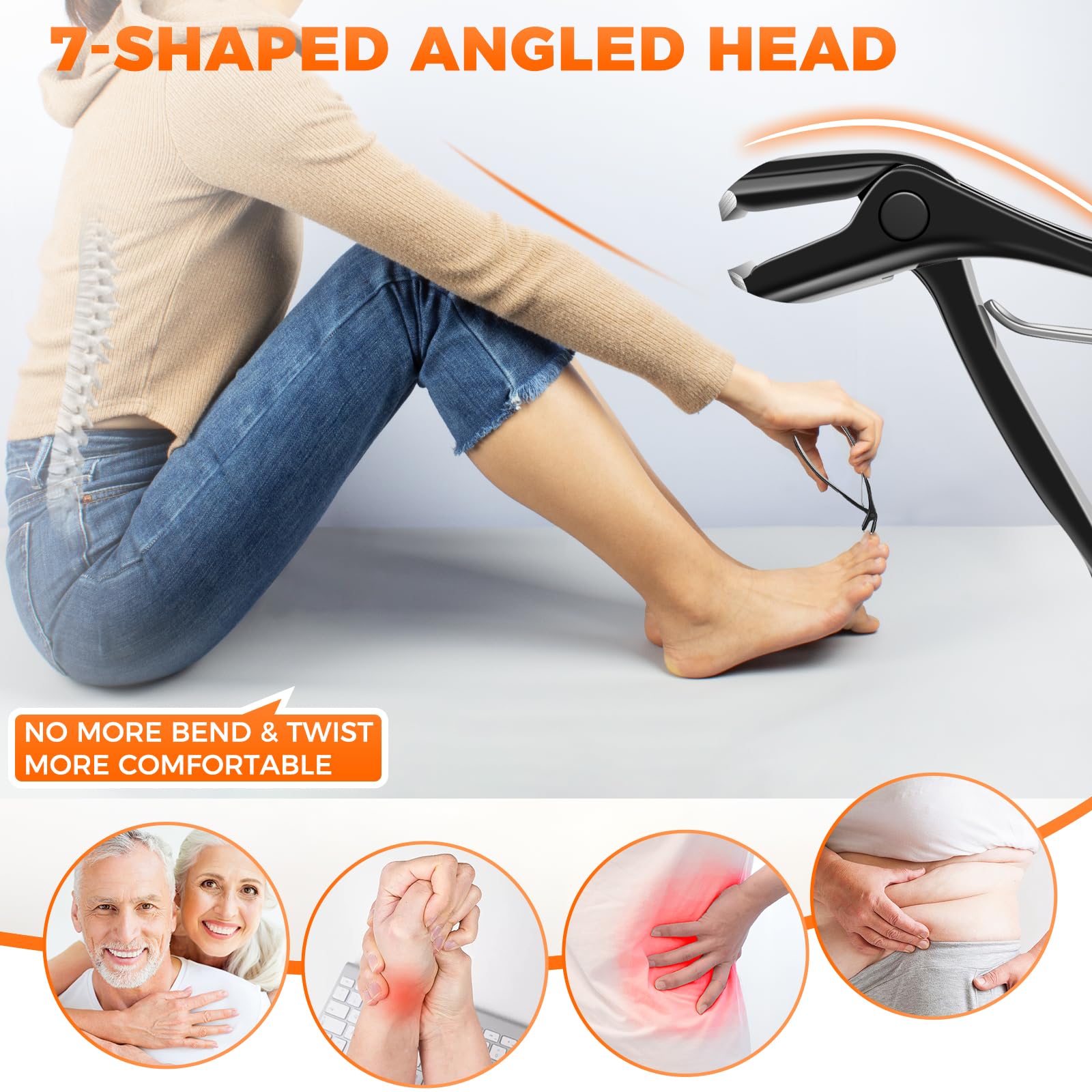 DRMODE long-handle toenail clipper for comfortable seniors' grooming