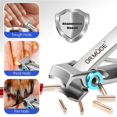 DRMODE nail clippers with heavy-duty lever reduces effort in tough nails.