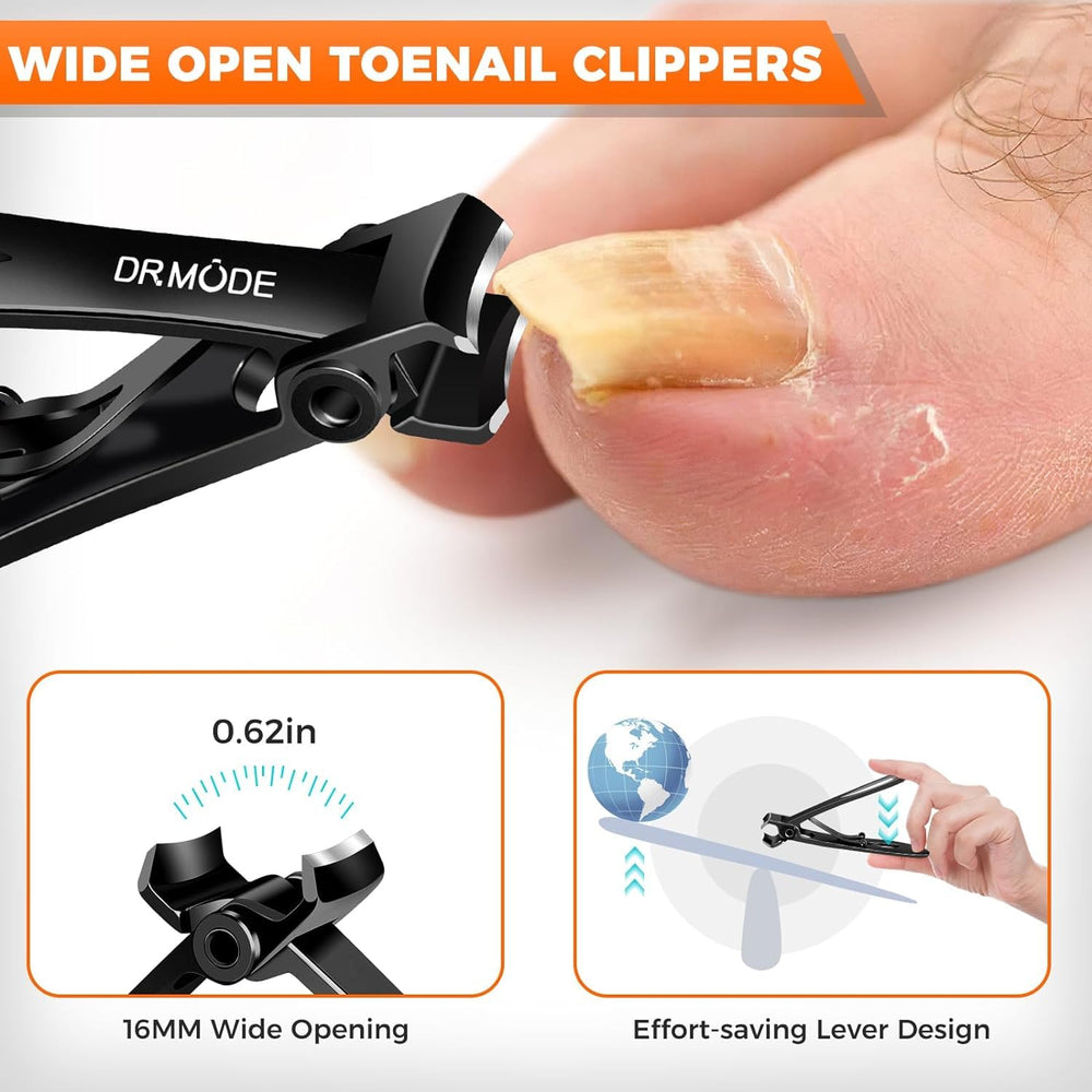 DRMODE nail clippers with catcher for mess-free trimming