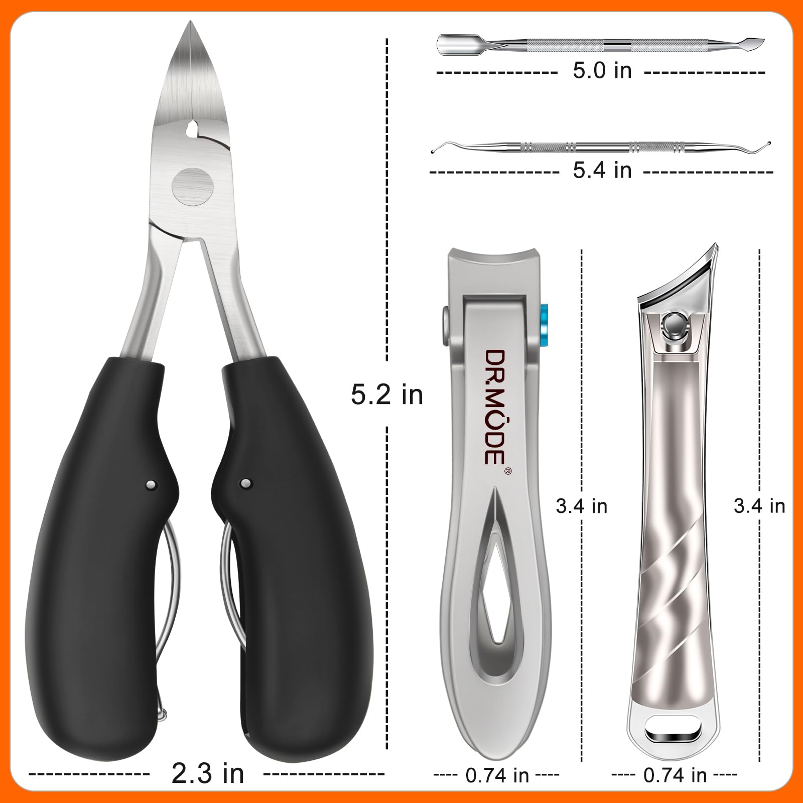 DRMODE stainless steel blades stay sharp and rust-resistant.