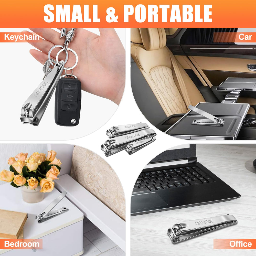 DRMODE built-in nail file helps tidy edges and clean crevices.