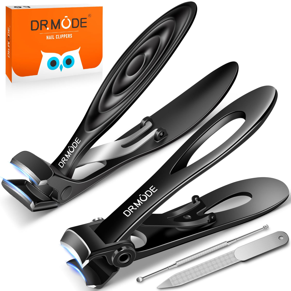 DRMODE thick nail clippers with angled head for easy thick nails