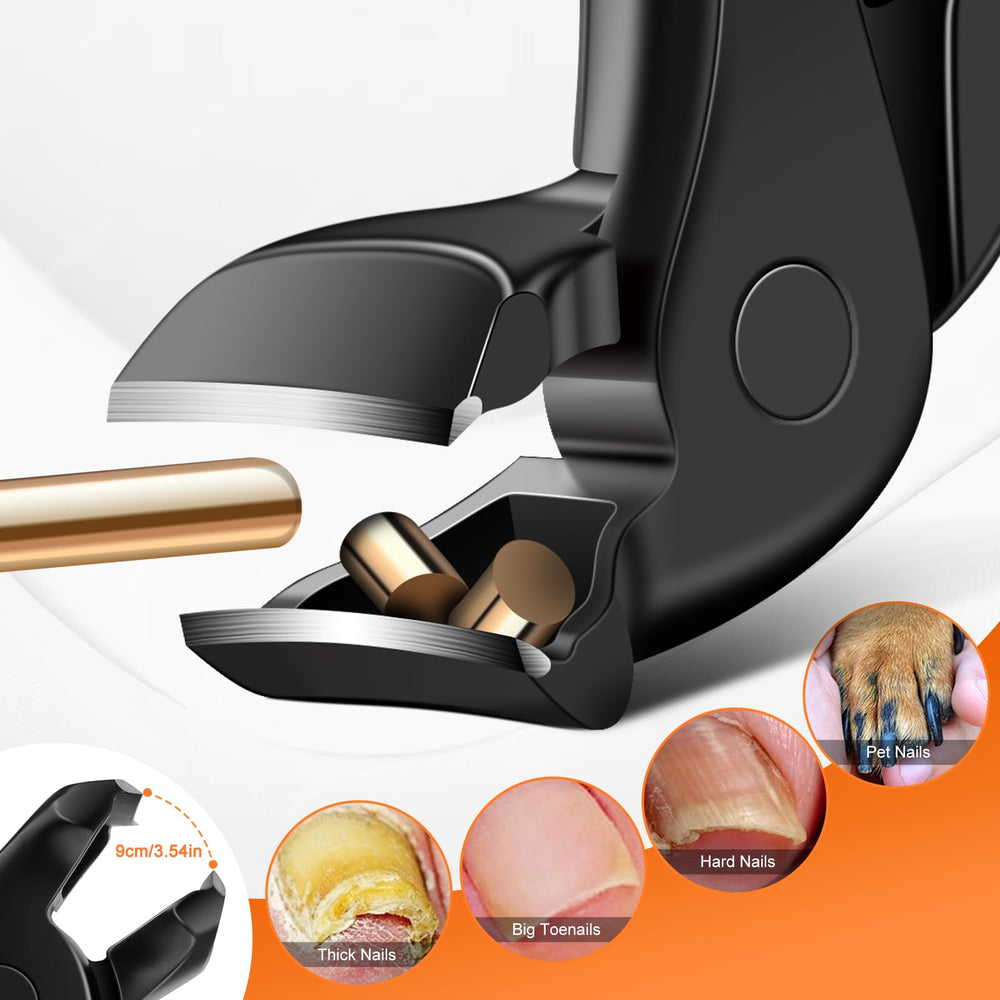 DRMODE wide-opening jaw cuts thick nails efficiently.