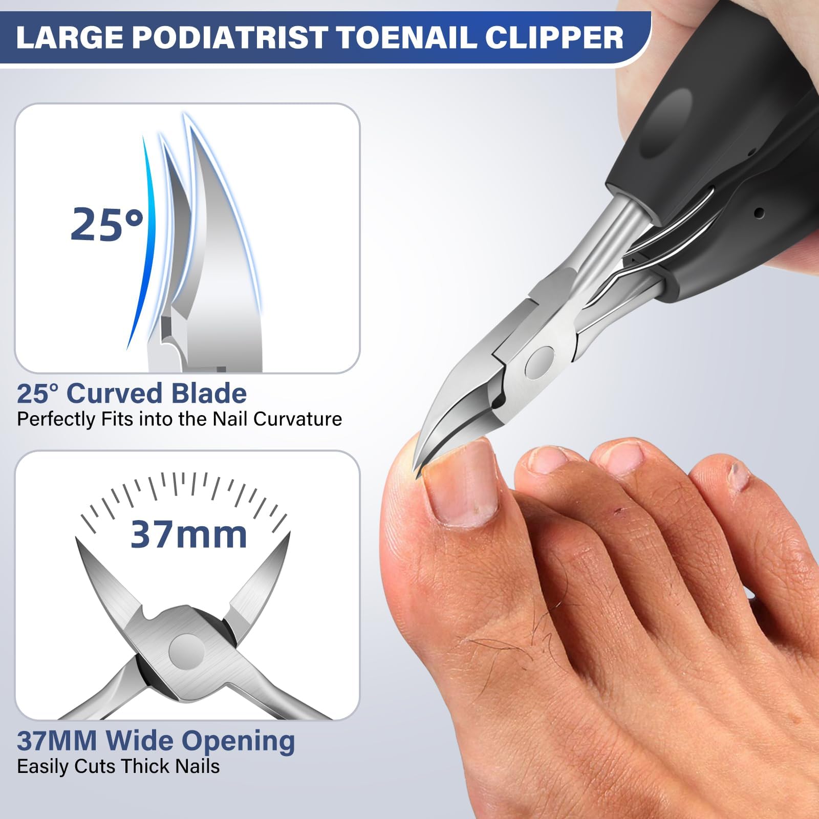 DRMODE upgraded slanted clipper with 45° curve for precise trimming.