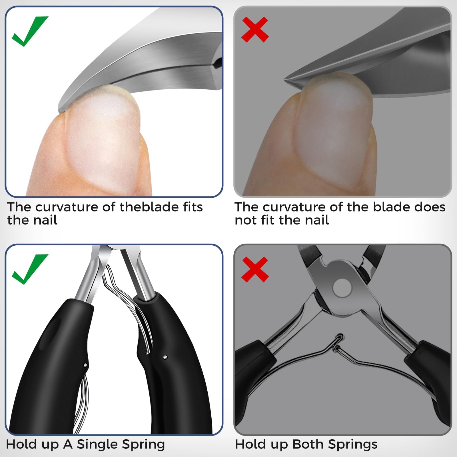 DRMODE wide jaw opening supports easy clipping of thick nails.