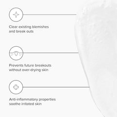 DRMTLGY Acne Cleanser lather close-up illustrating gentle cleansing action.