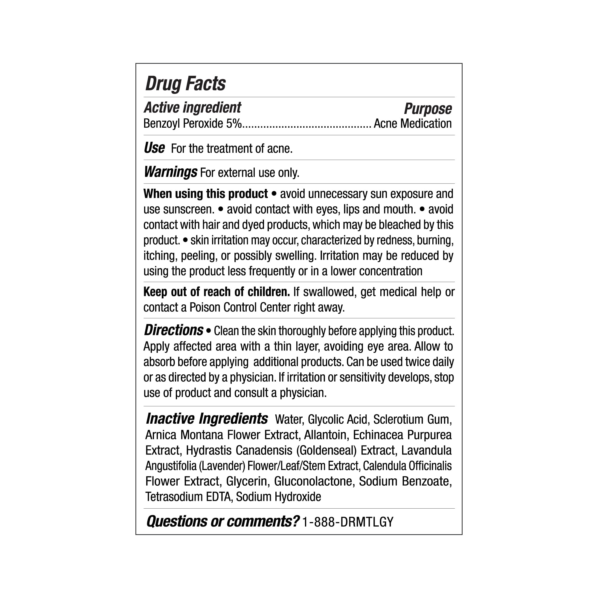 DRMTLGY label indicates dermatologist-friendly formula and clean ingredients.