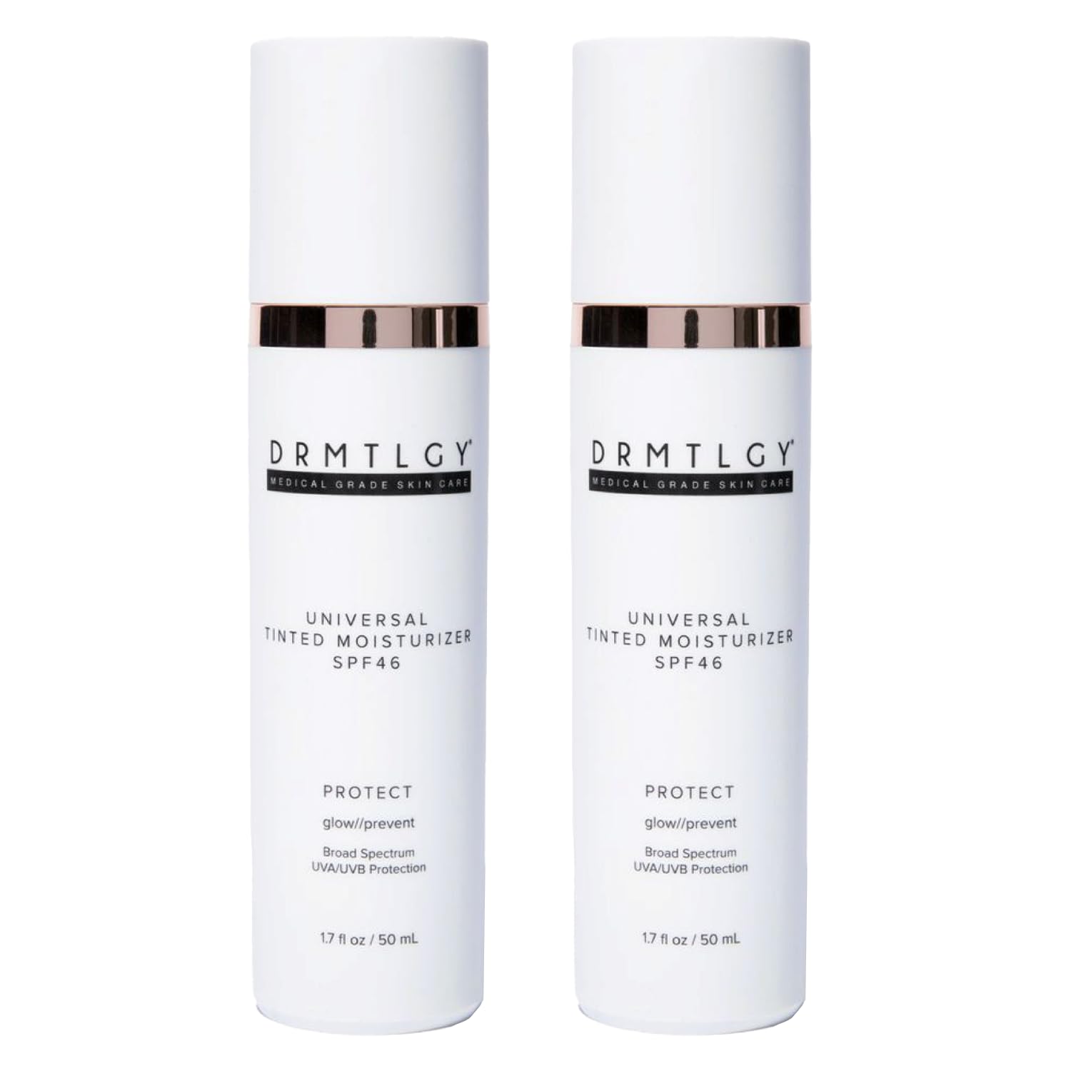 DRMTLGY packaging with SPF label showing all-in-one sunscreen and tint.