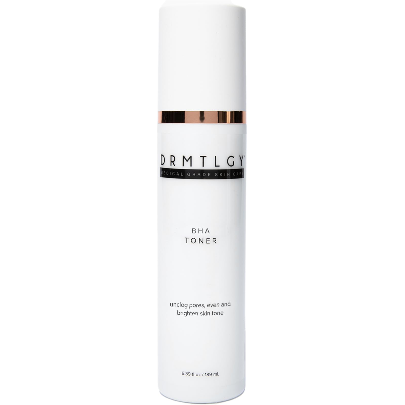 DRMTLGY BHA Clarifying Toner bottle highlights pore refining and oil control.