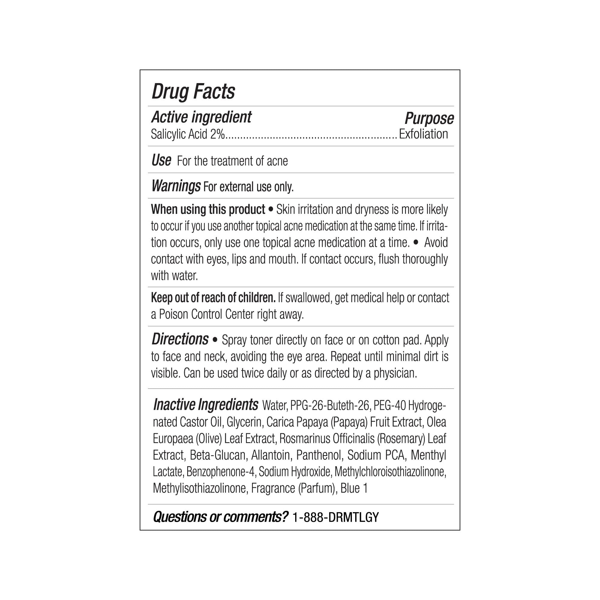 DRMTLGY BHA Clarifying Toner shine-control routine for oily skin.