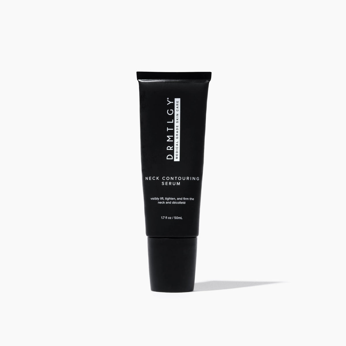 DRMTLGY Contouring Serum bottle close-up for premium neck care.