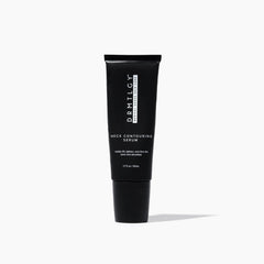 DRMTLGY Contouring Serum bottle close-up for premium neck care.