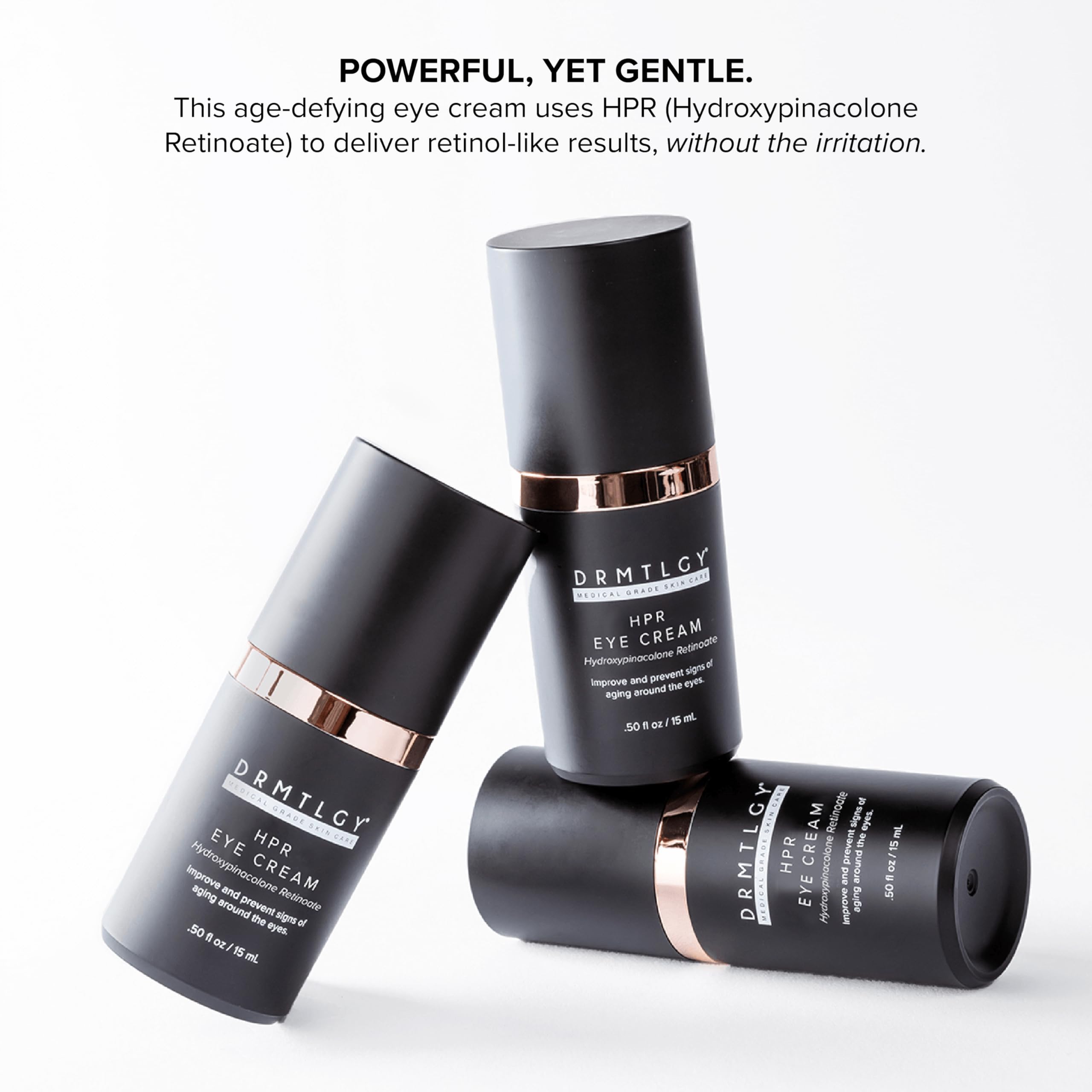 Gentle dispense action of DRMTLGY HPR Eye Cream for easy daily use