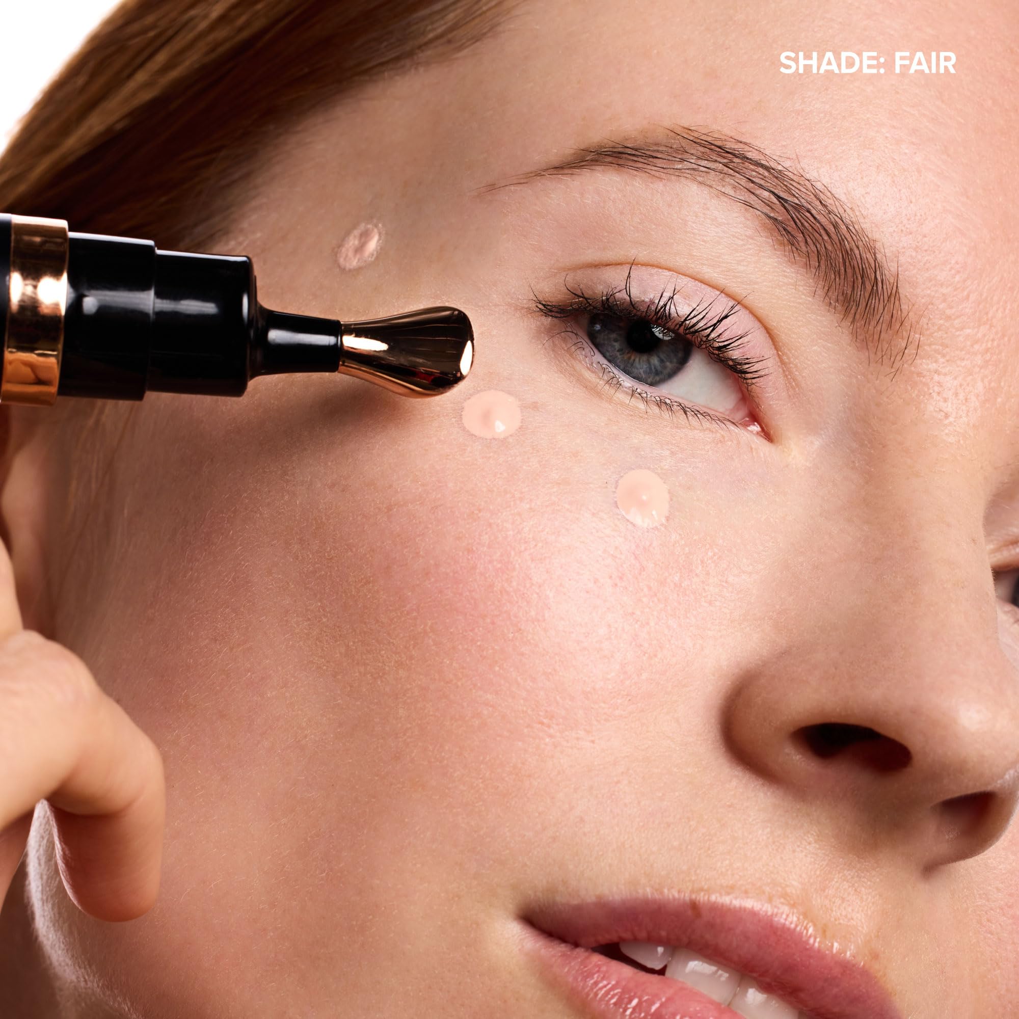 DRMTLGY Luminous Eye Corrector layering under makeup scenario
