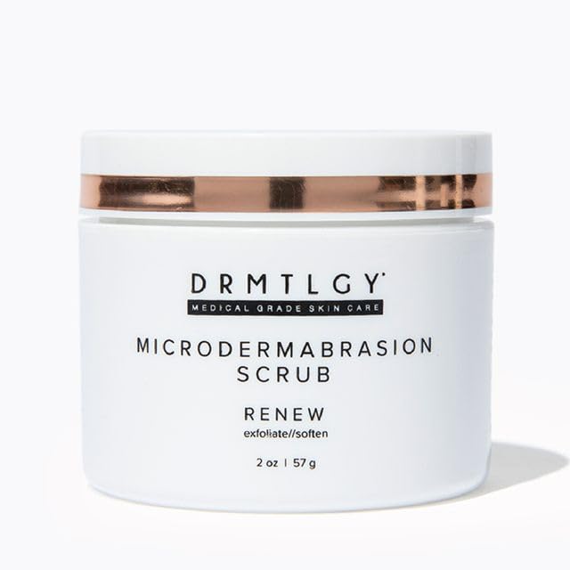 DRMTLGY microdermabrasion scrub texture close-up showing pumice granules for gentle exfoliation