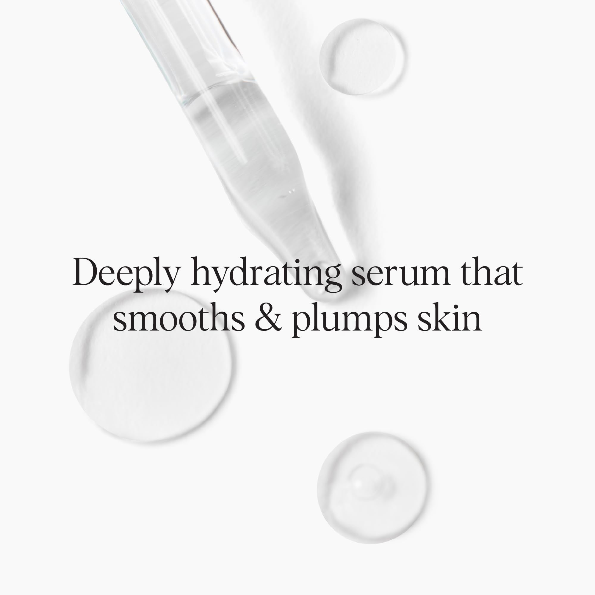 DRMTLGY Needle-less Serum texture swatch demonstrates light, fast-absorbing hydration