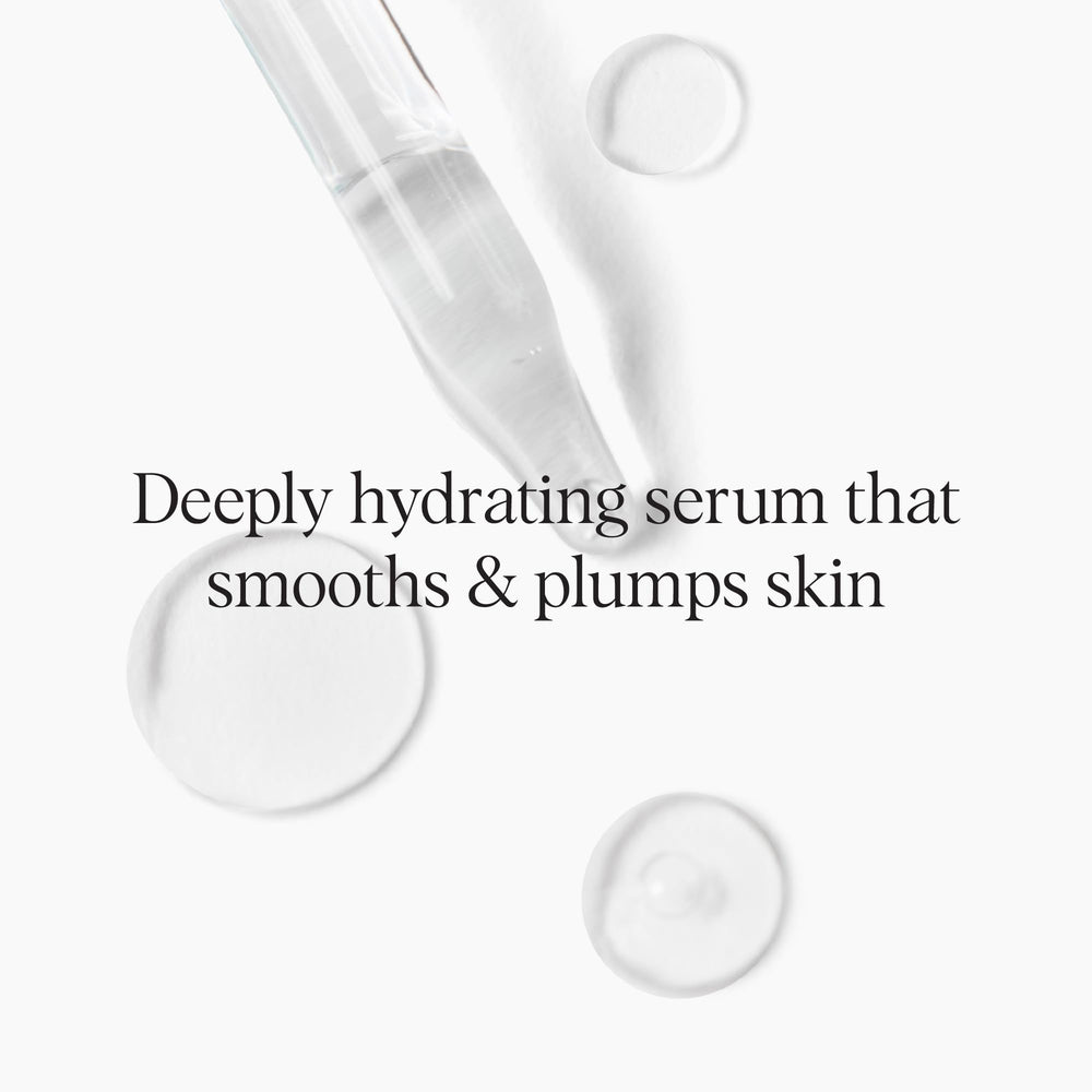 DRMTLGY Needle-less Serum texture swatch demonstrates light, fast-absorbing hydration