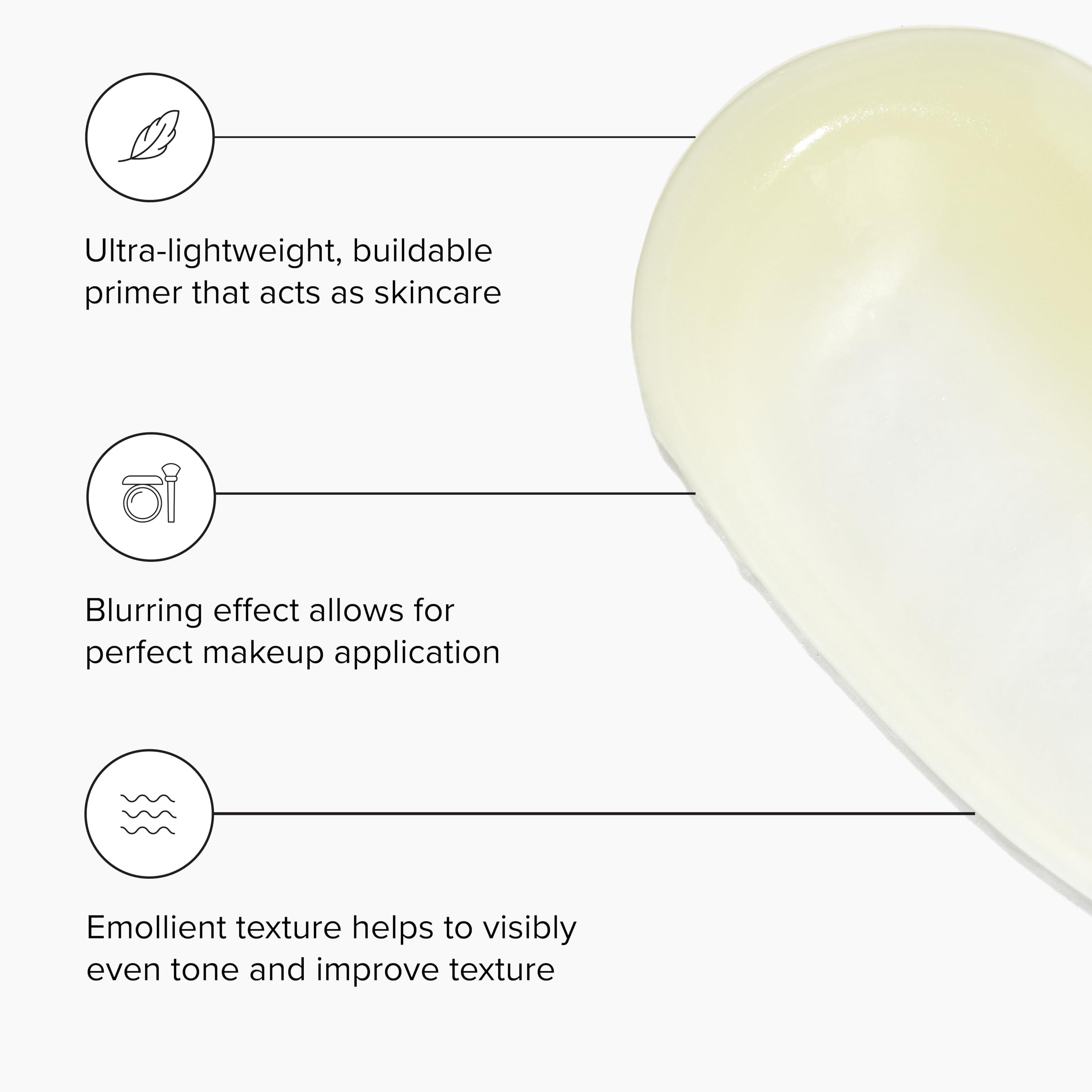 DRMTLGY No.1 primer texture closeup demonstrates a silky, lightweight formula.