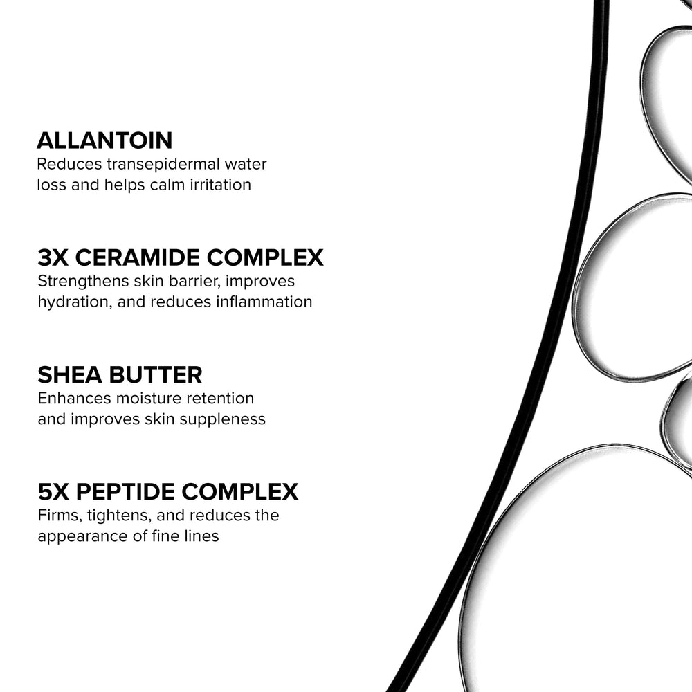 DRMTLGY Peptide Night Cream jar texture closeup showing non-greasy feel.