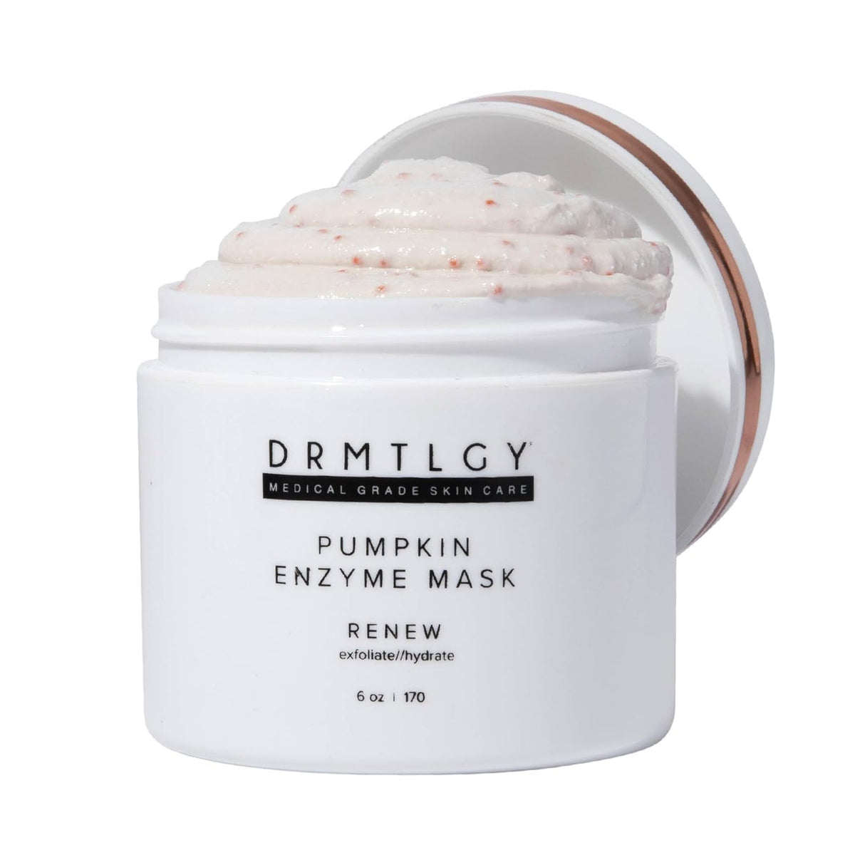 DRMTLGY Pumpkin Enzyme Mask jar showing creamy texture and gentle exfoliation