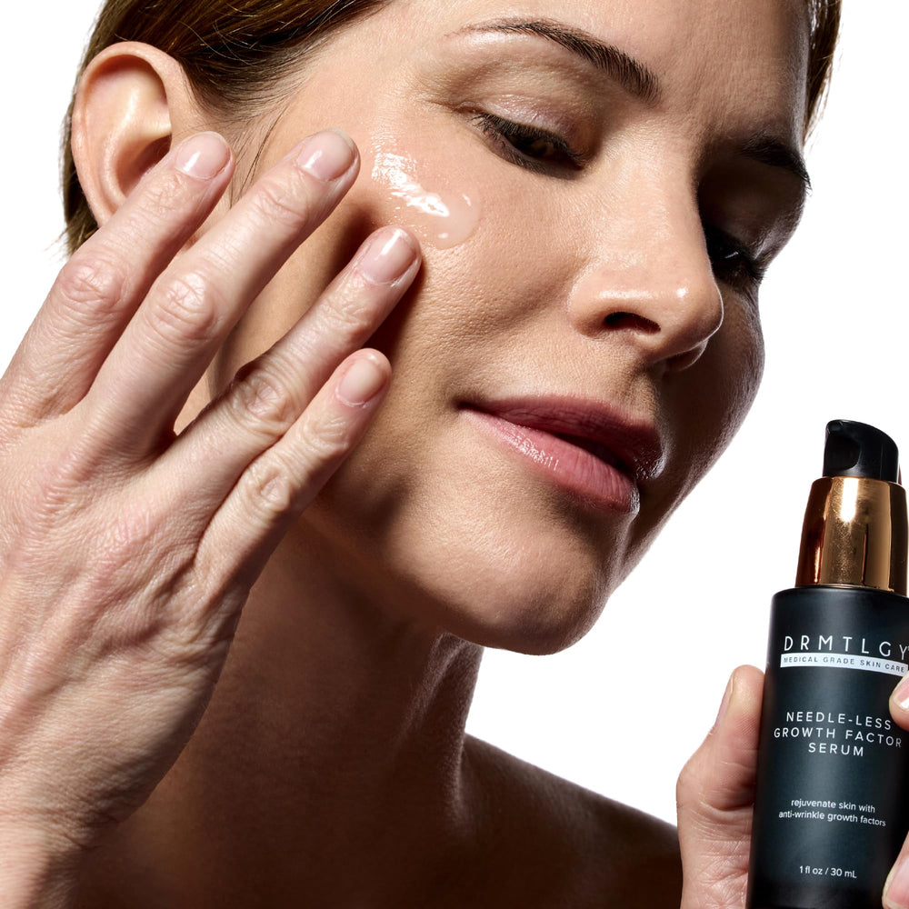 DRMTLGY close-up of silky, fast-absorbing serum texture.
