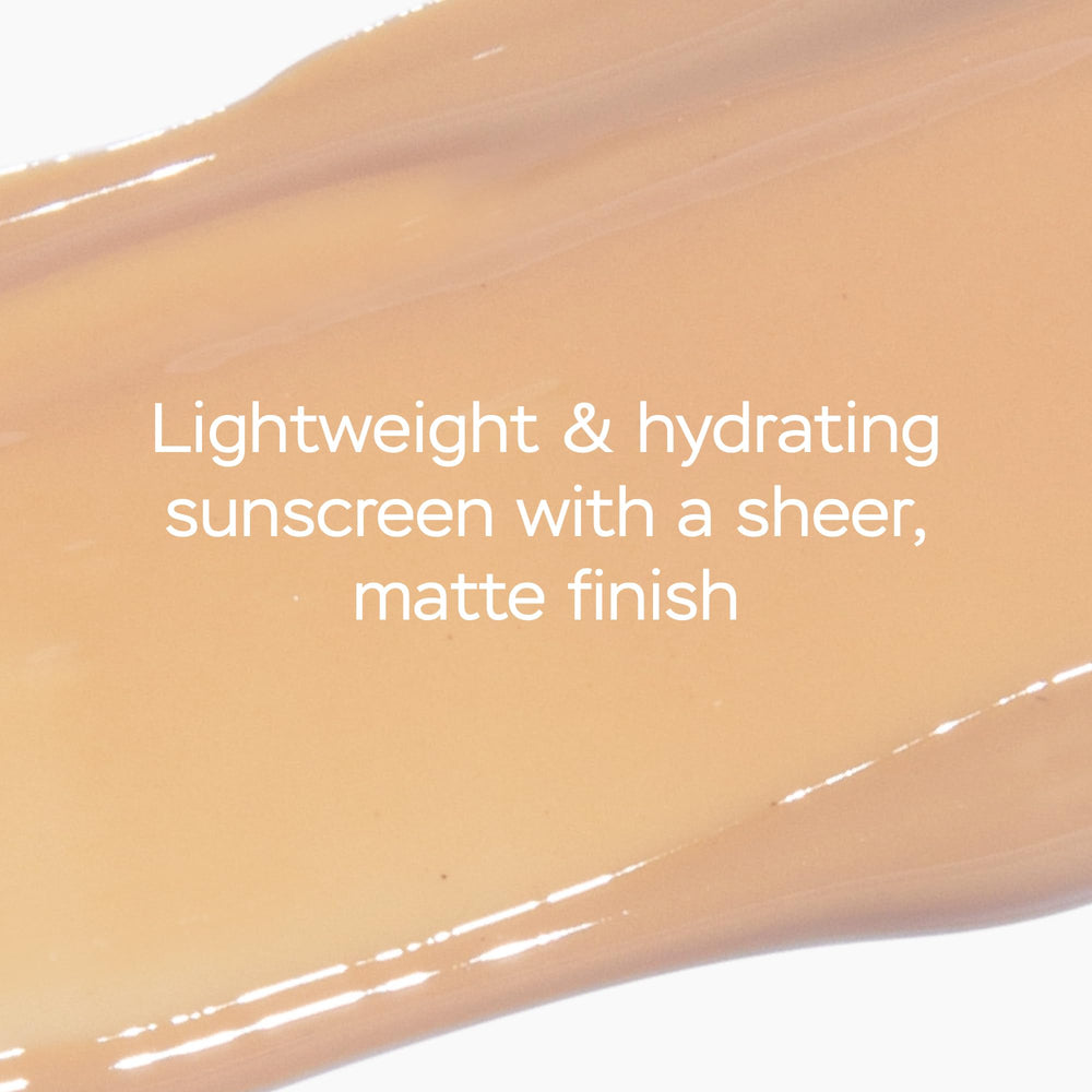 DRMTLGY SPF 46 sunscreen application illustrates broad protection for daily wear.