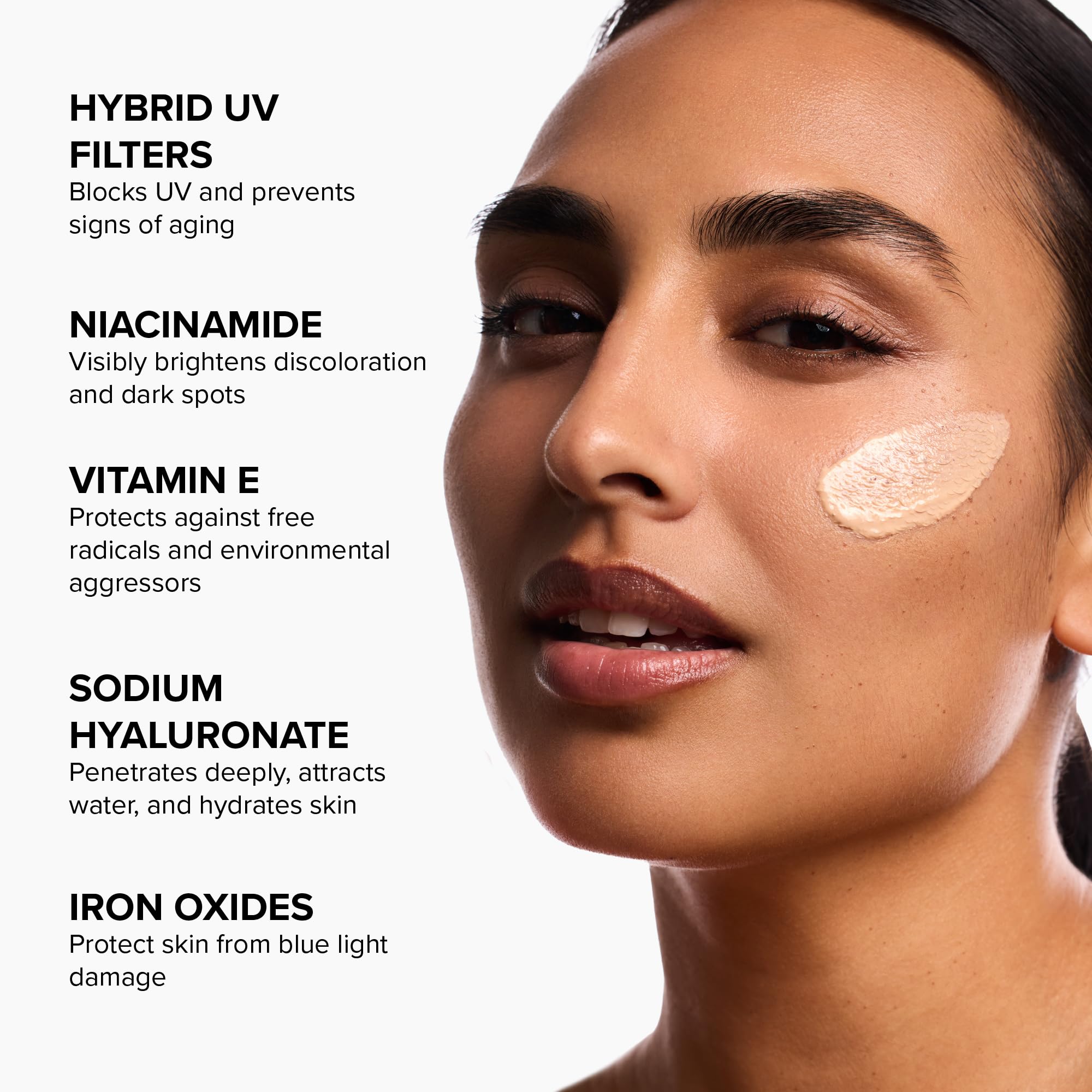 DRMTLGY Universal Tinted Moisturizer SPF 46 hydration visual demonstrates moisture retention