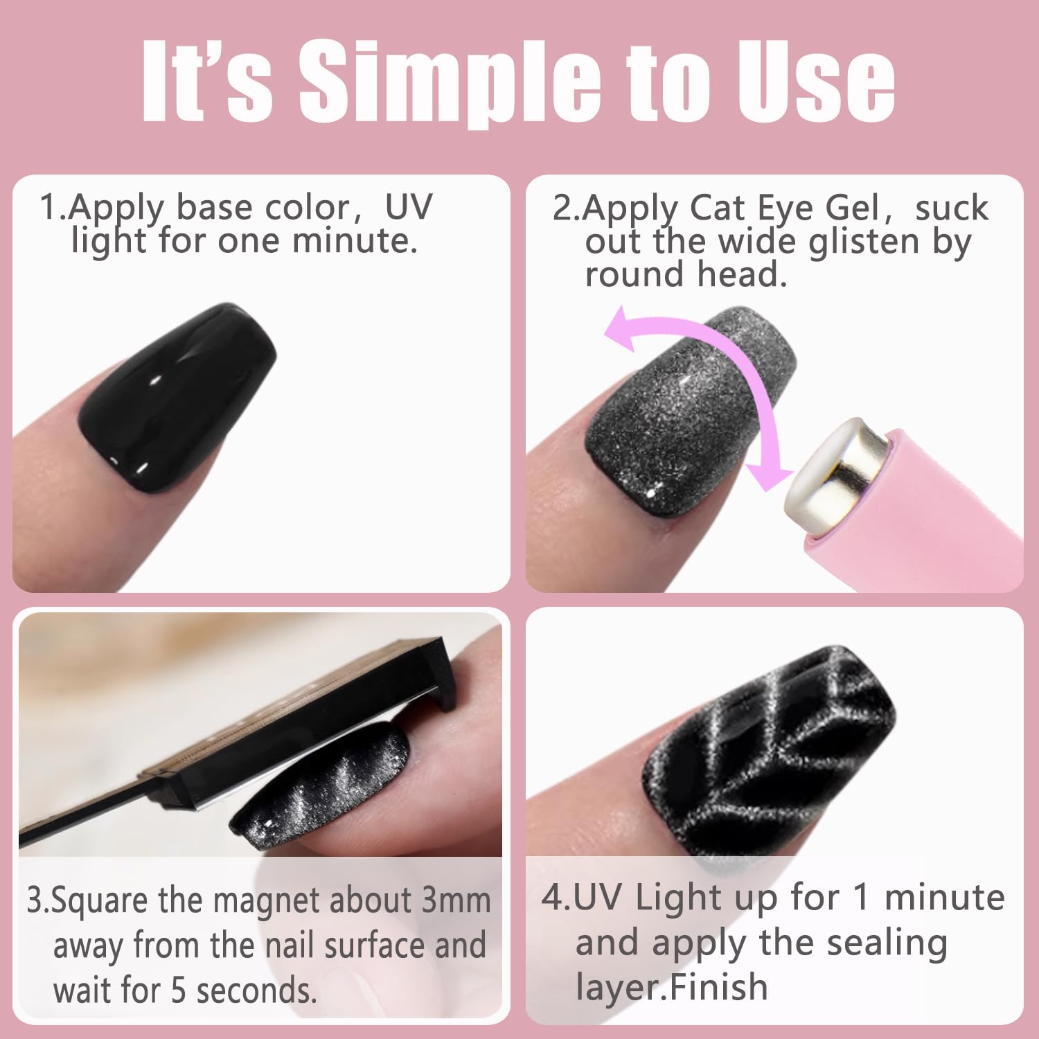Dr.nail kit ligero para uñas cat-eye, ideal para viajar
