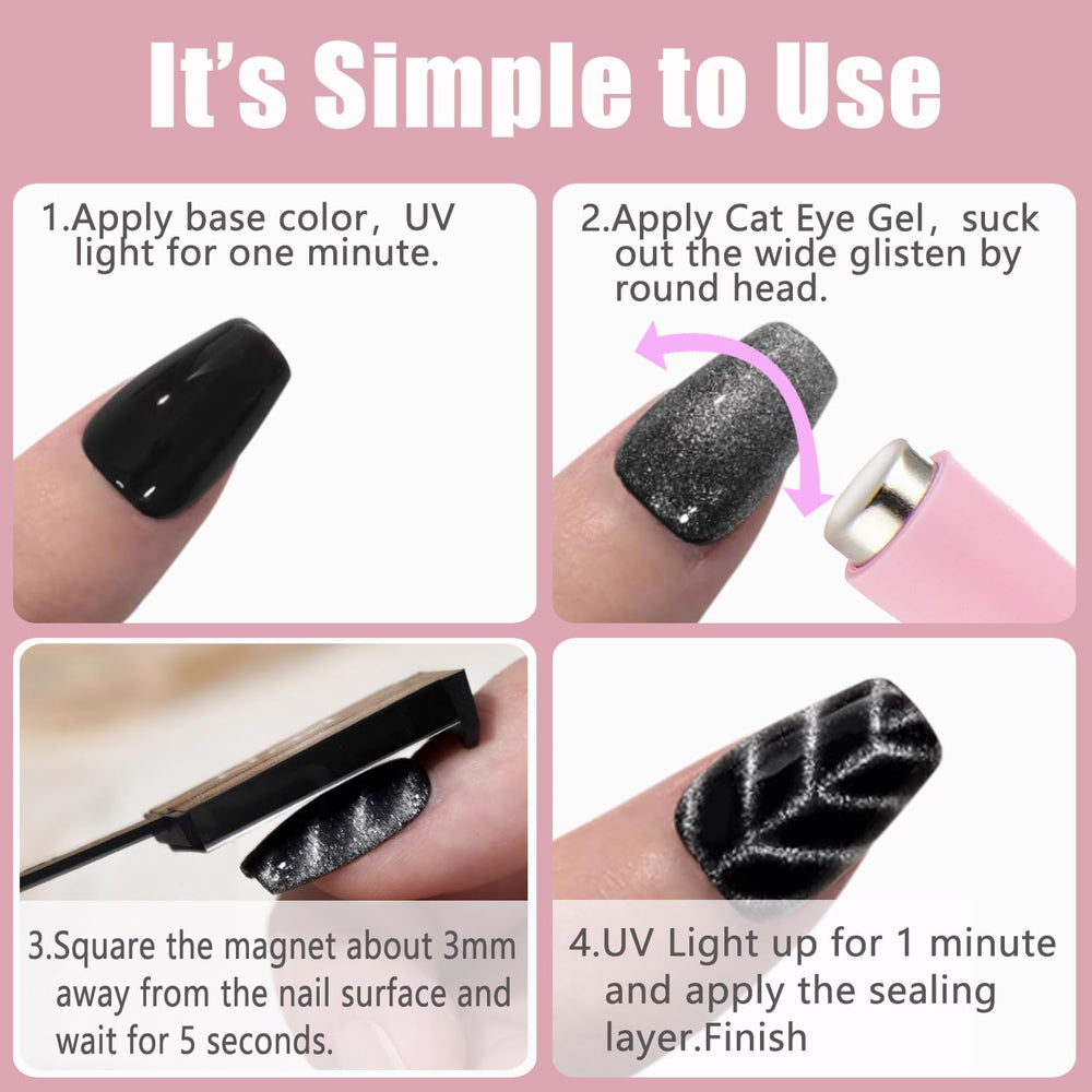 Dr.nail kit ligero para uñas cat-eye, ideal para viajar
