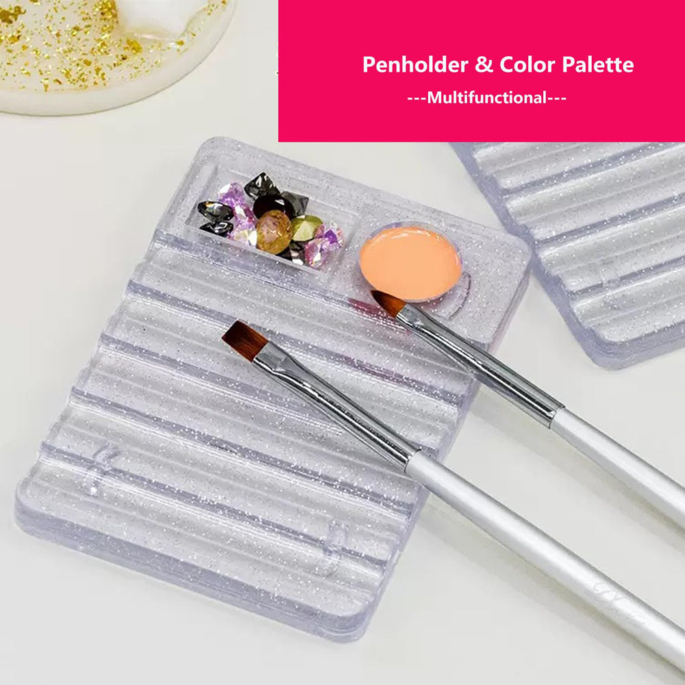 Dr.nail mixing palette pen holder organizes tools during nail art sessions.