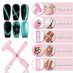Dr.nail placas magnéticas cat eye, 9 patrones para uñas