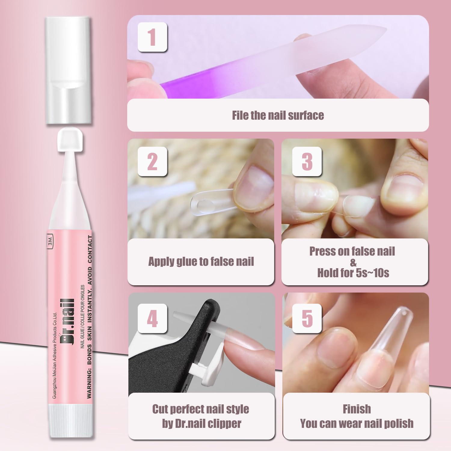 Dr.nail, tapa plana que mantiene sellado el contenido.