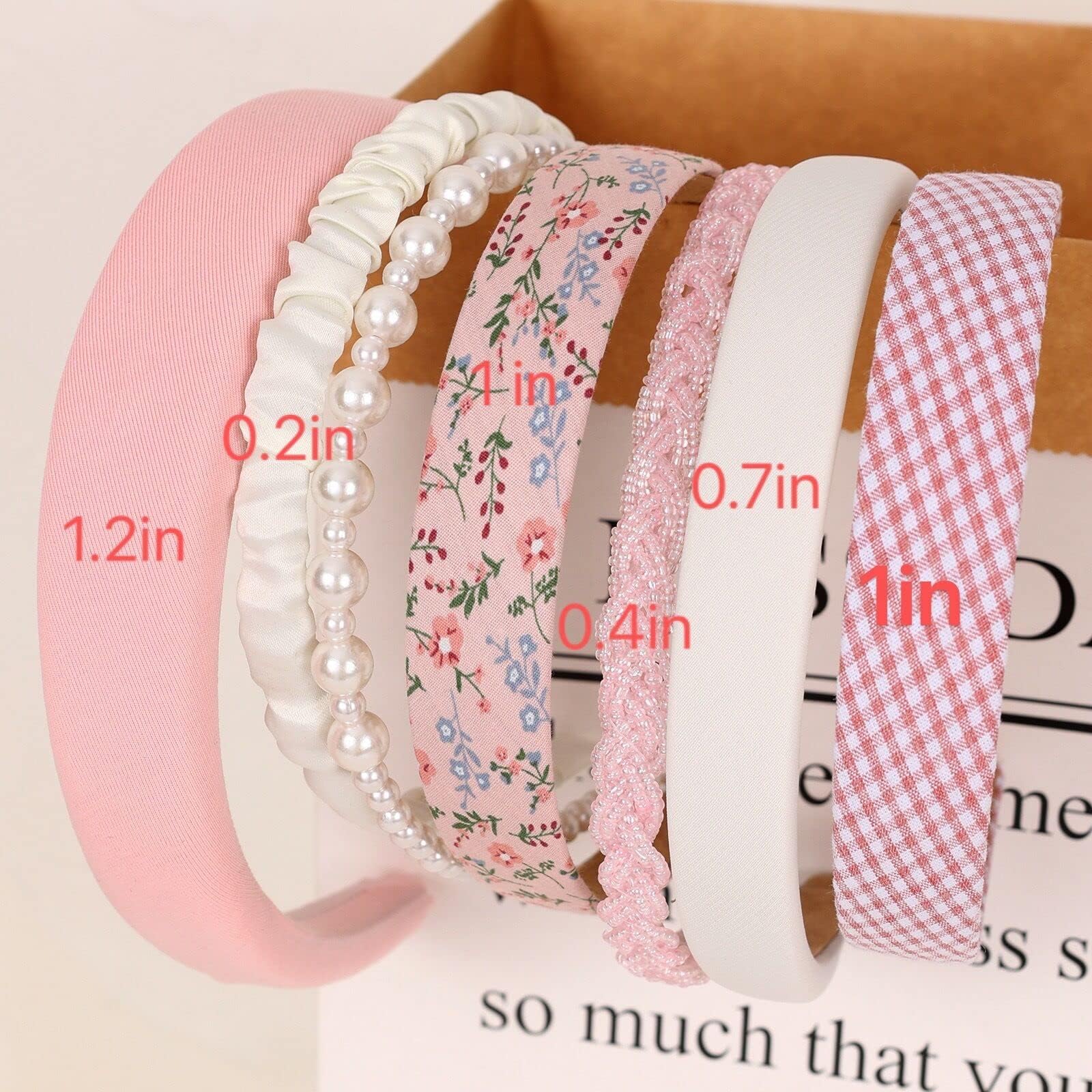 Drnytunk headband soft pink wrap highlights delicate style for events.