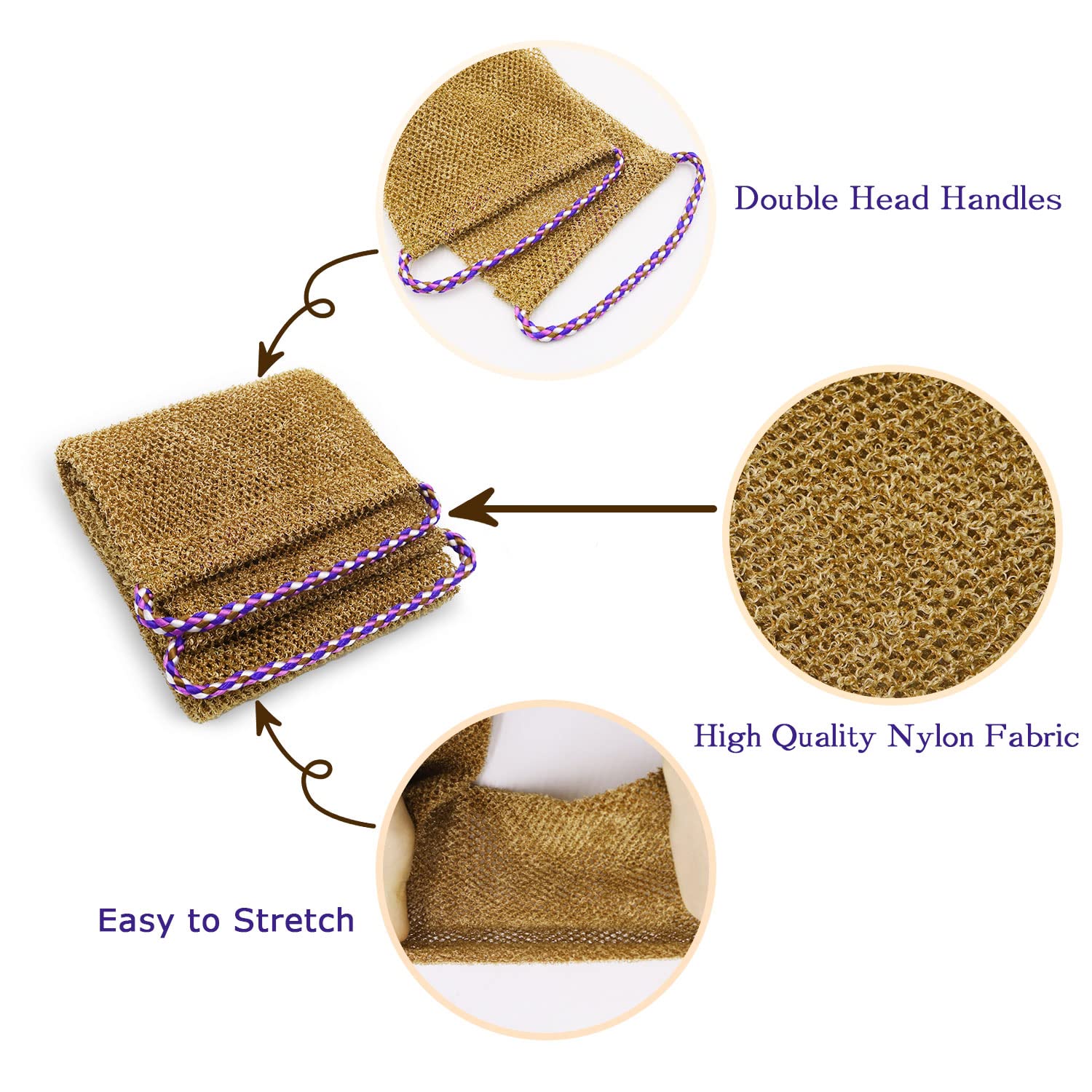 Dr.Pedi African Net Sponge brown handle offers secure grip during exfoliation.