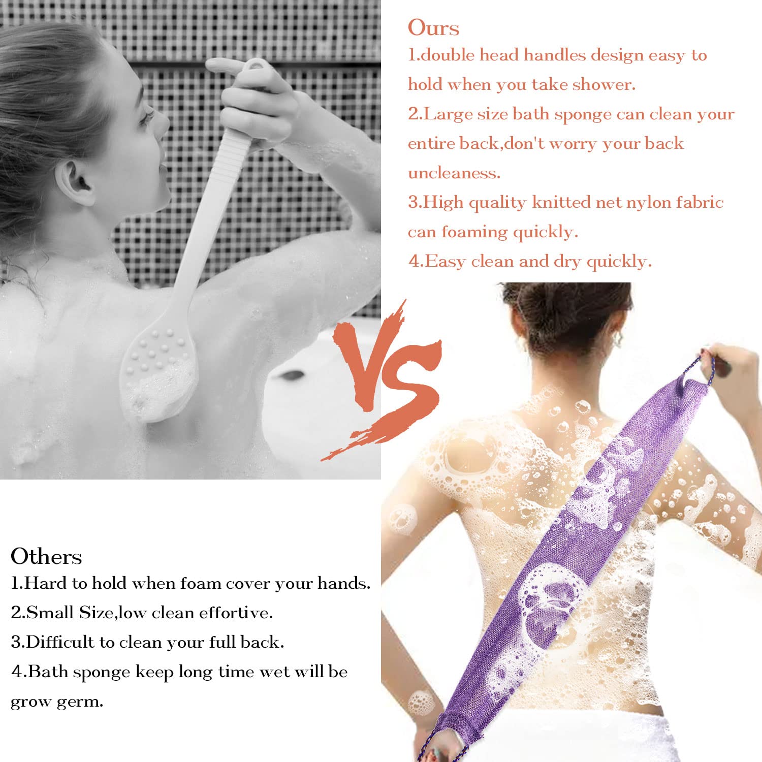 Dr.Pedi extended-reach sponge stretches to 40 inches for hard-to-reach areas.