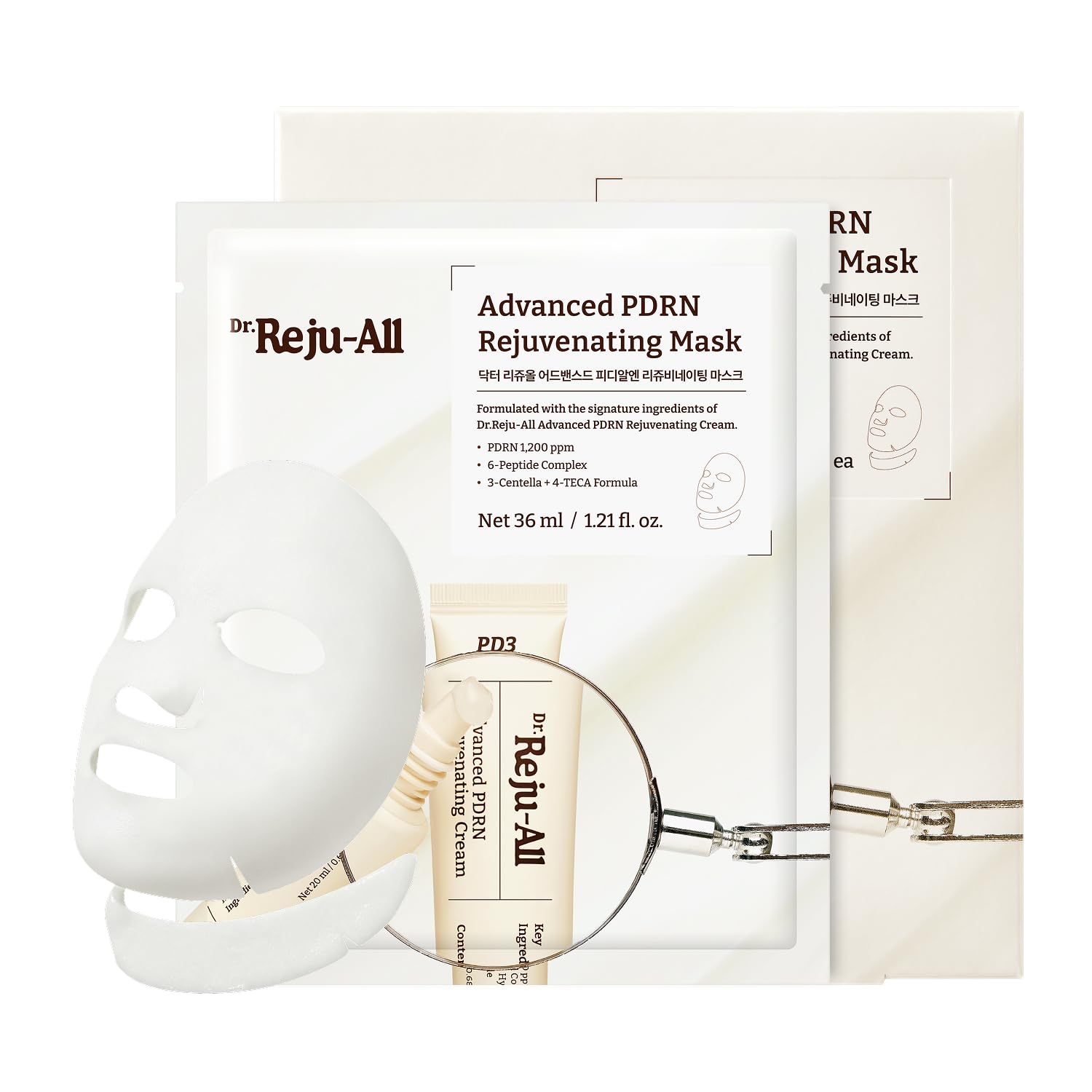 Dr.Reju-All mascarilla rejuvenecedora con PDRN 1200ppm para hidratación profunda.
