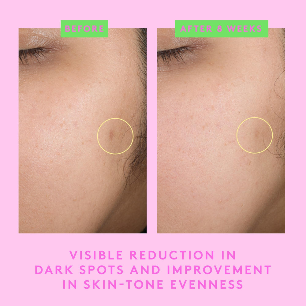 Drunk Elephant B-Goldi Bright Drops glow on skin when mixed with moisturizer for a tinted finish.